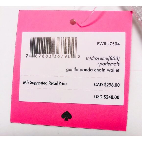 Kate Spade Womens Pink Leather Panda Bear Chain Fold Over Crossbody Handbag New - Picture 8 of 14